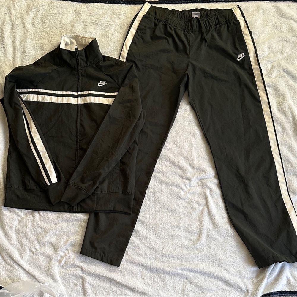 Nike Black and White Track Pants and Jacket Set